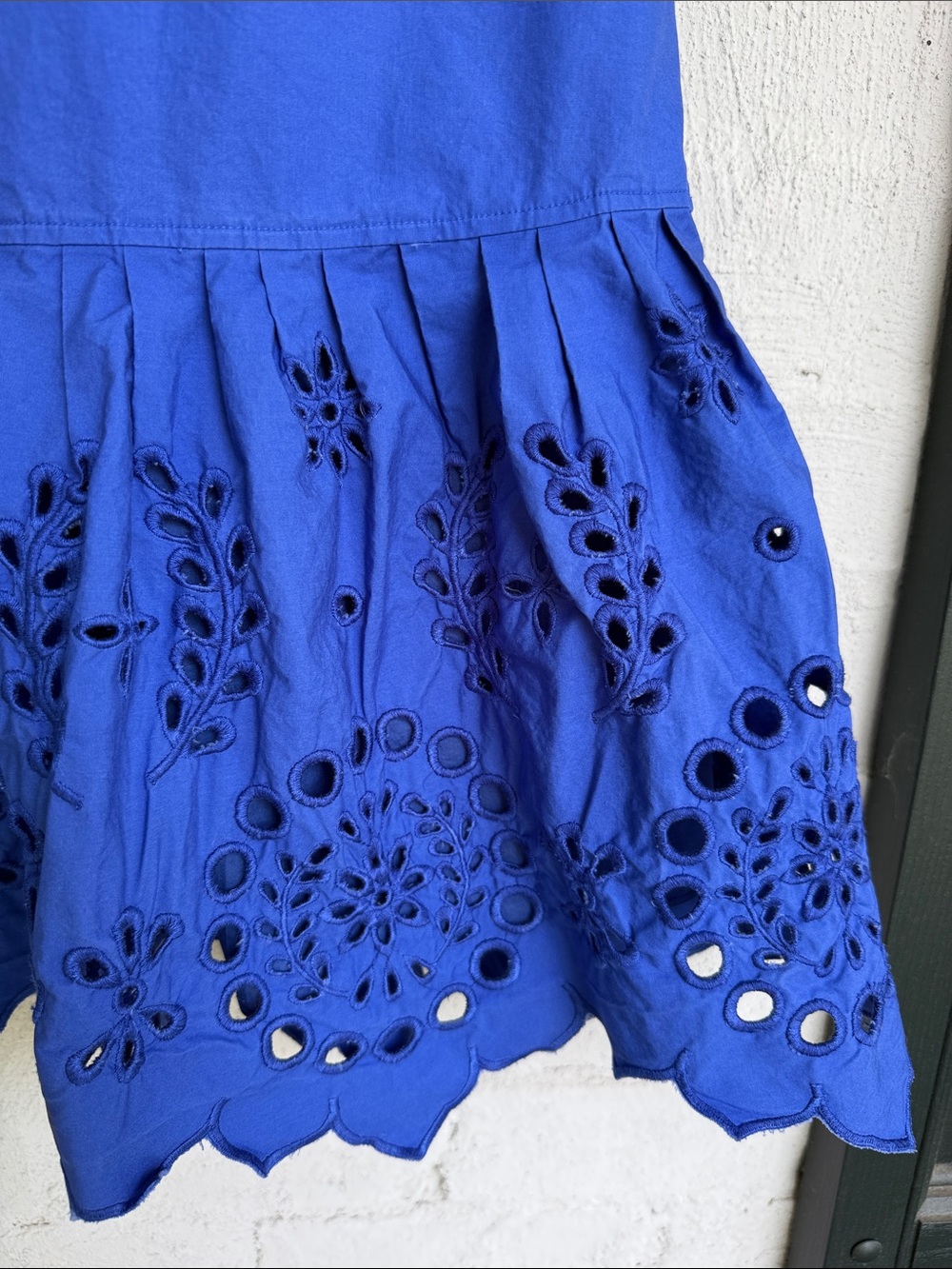Derek Lam 10 Crosby Cobalt Blue Cotton Poplin Eyelet Hem Sleeveless Dress Sz 00 - Picture 7 of 14